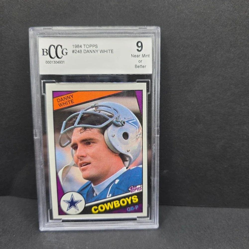 Topps 1984 Football Card Danny White Dallas Cowboys BCCG 9 Near Mint #248